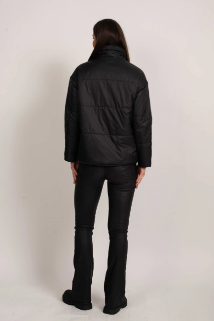 Двусторонняя куртка  с экомехом черная-9