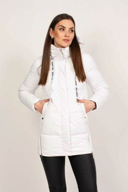 Біла жіноча куртка пуховик-3