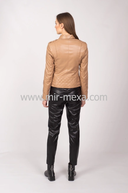 Куртка жіноча із еко-шкіри англійський комір-7