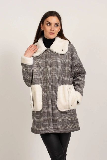 Жіноче пальто у клітинку-3