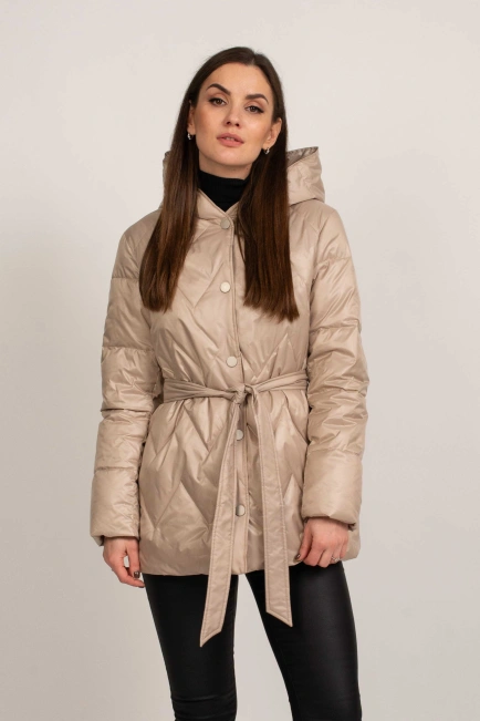 Демисезонная куртка женская бежевая-1