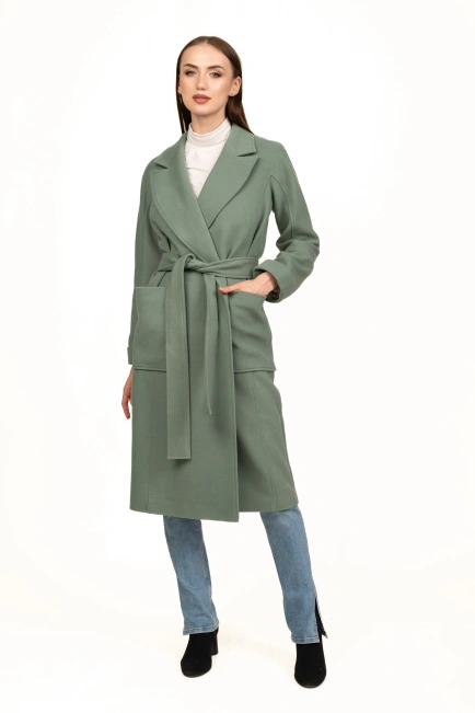 Женское двубортное пальто миди-2