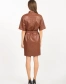 Жіноча сукня з еко-шкіри в коричневому кольорі-6