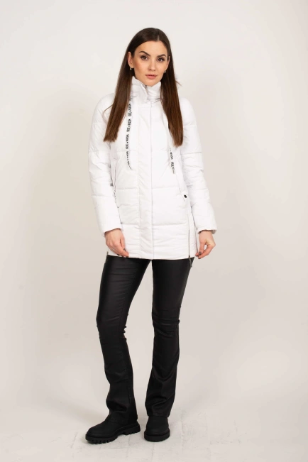 Белая женская куртка пуховик-2
