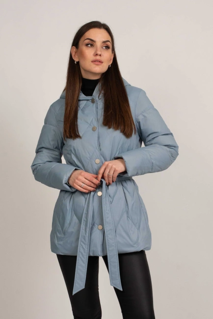 Демисезонная куртка женская голубая-1