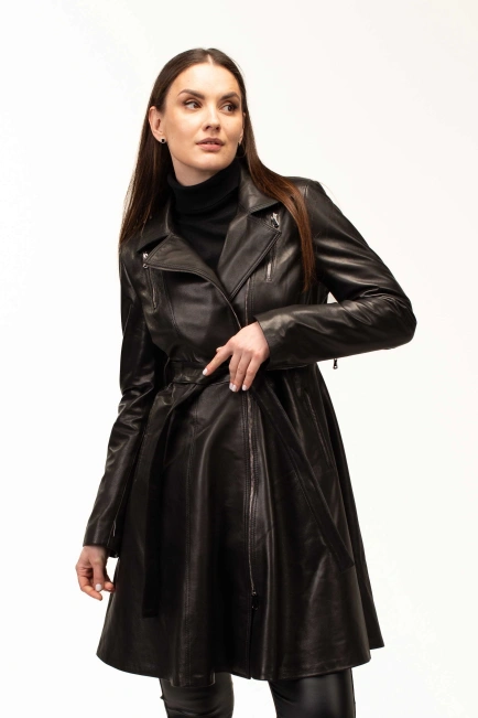 Женский кожаный френч из натуральной кожи-4