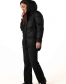 Чорний біопуховик з капюшоном і кулісками-10