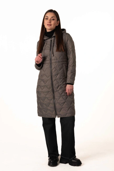 Оливковий демісезонний біопуховик-10