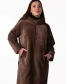 Шуба з екохутра коричнева пряма довга-4