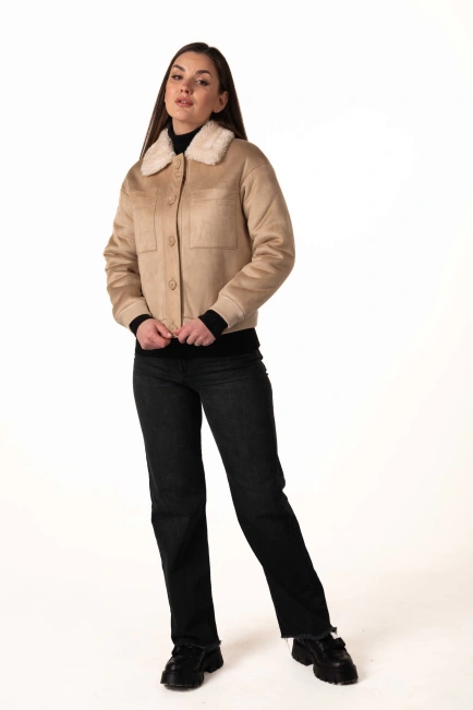 Жіноча екодублянка на гудзиках-8