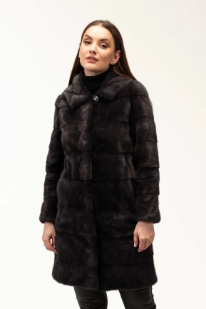 Норковая шуба в цвете графит