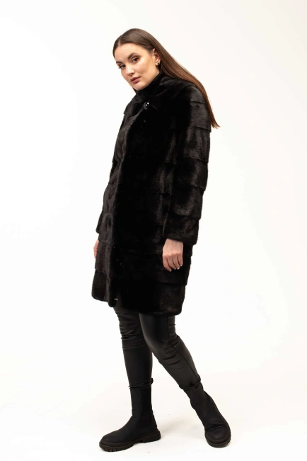 Шикарная шуба из натурального меха норки-8