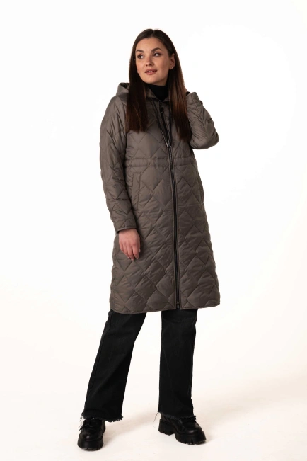 Оливковий демісезонний біопуховик-9