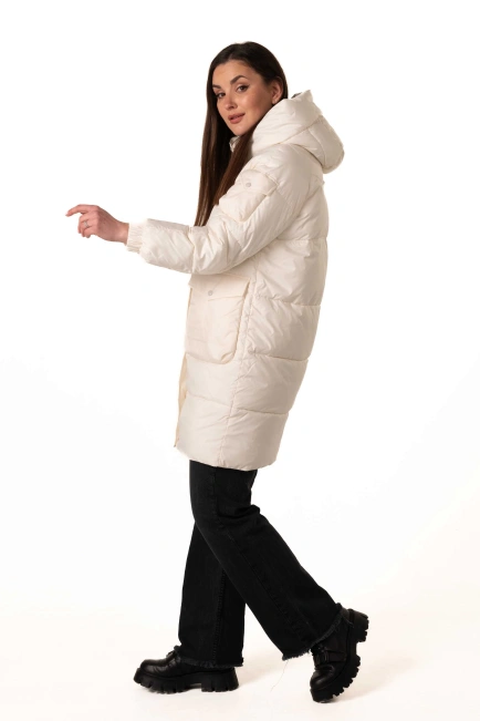 Молочний біопуховик з капюшоном та декором-5