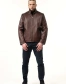 Шкіряна куртка чоловіча коричневого кольору-3
