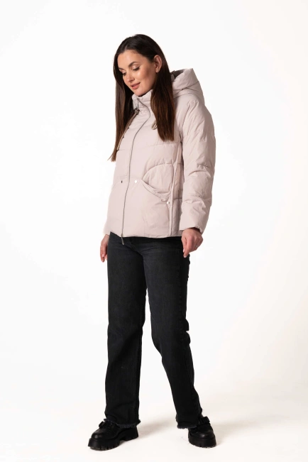 Зимовий біопуховик бежевого кольору-10