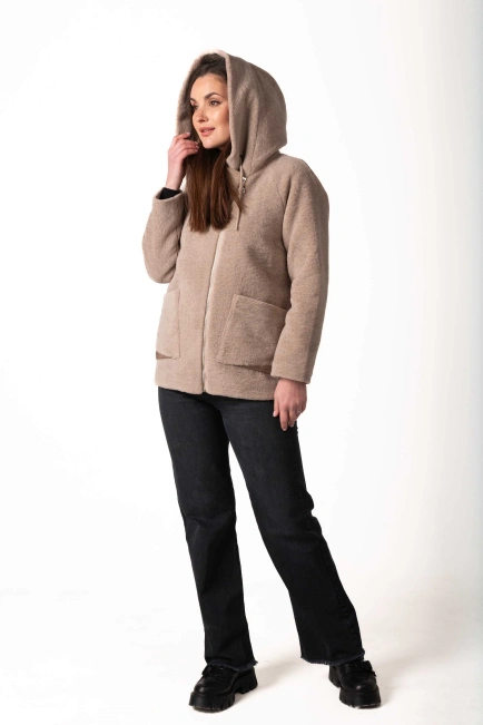 Шуба з екохутра бежева під астрагана-9