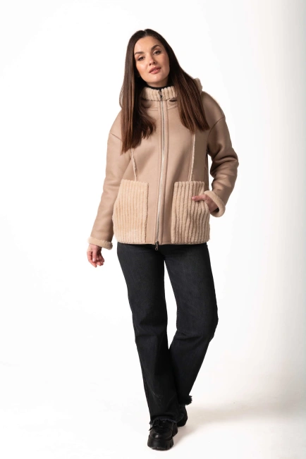 Жіноча екодублянка двостороння на блискавці-6