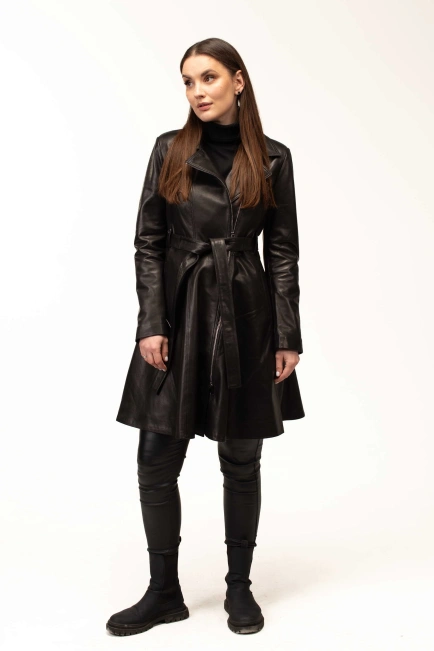 Женский кожаный френч из натуральной кожи-10