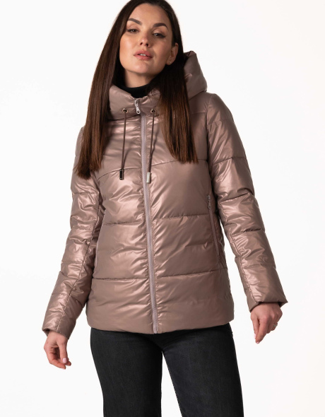 Жіночий зимовий біопуховик капучіно