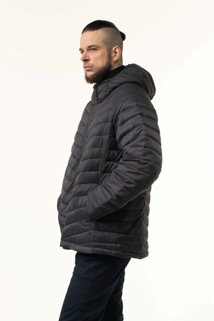 Демісезонна куртка на синтепоні темно-сіра-10