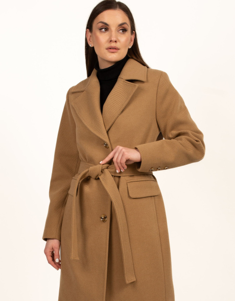 Жіноче кашемірове пальто кольору кемел