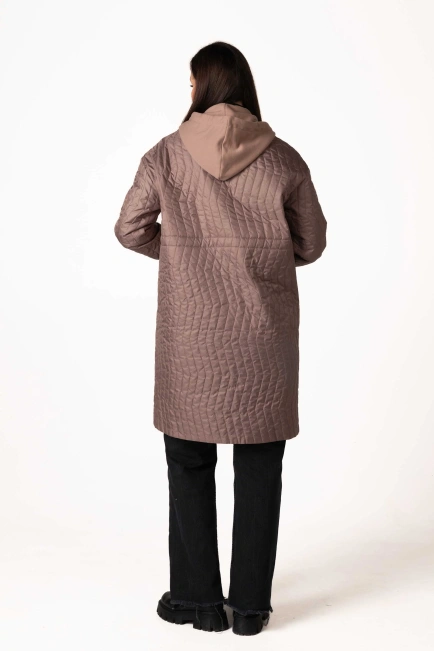 Жіноча демісезонна куртка на синтепоні бежева-2