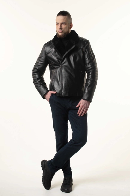 Дубленка мужская кожаная косуха-6