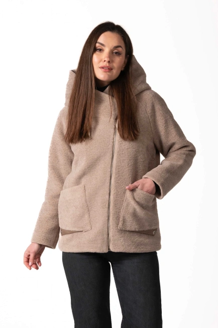 Шуба з екохутра бежева під астрагана-1