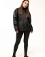 Женская чёрная кожаная куртка-тренч-8