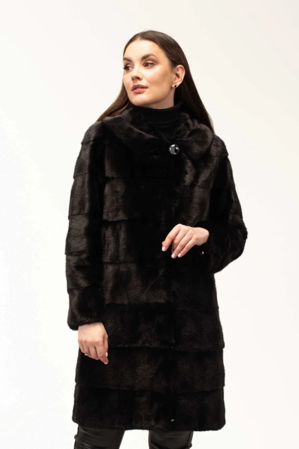 Шикарная шуба из натурального меха норки-1