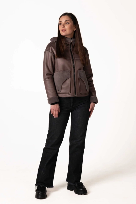 Екодублянка бузково-коричневого кольору-7