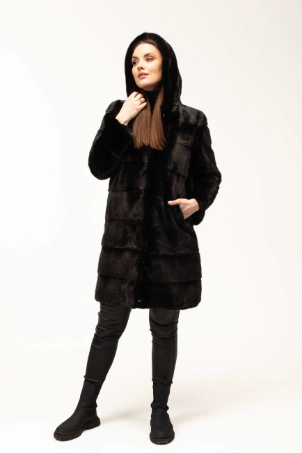 Шикарная шуба из натурального меха норки-6