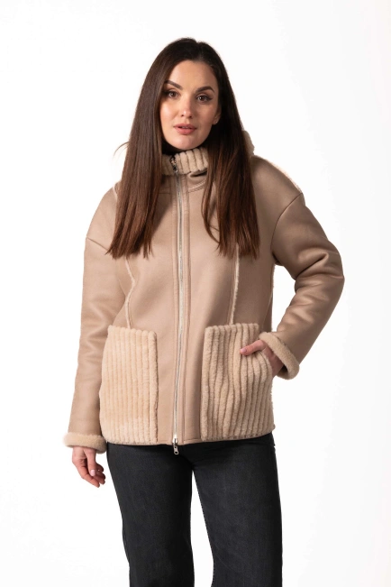 Жіноча екодублянка двостороння на блискавці-1