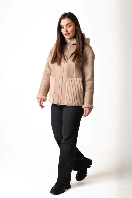 Жіноча екодублянка двостороння на блискавці-5