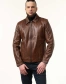 Світло-коричнева шкіряна куртка чоловіча-4