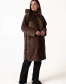 Шуба з екохутра коричнева пряма довга-7