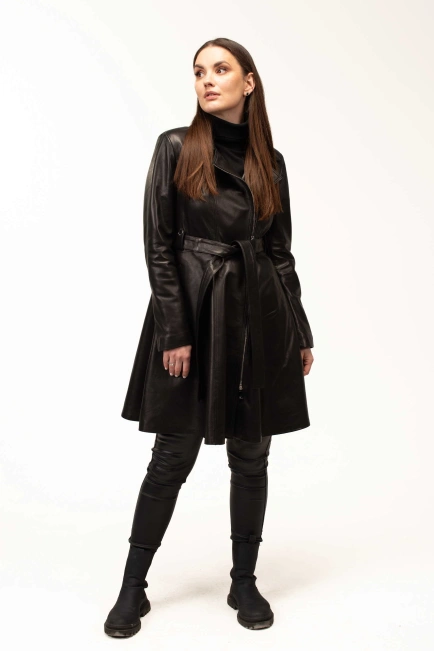 Женский кожаный френч из натуральной кожи-3