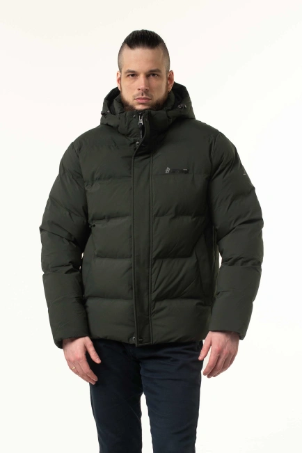 Чоловіча зимова куртка з біопухом коротка-1