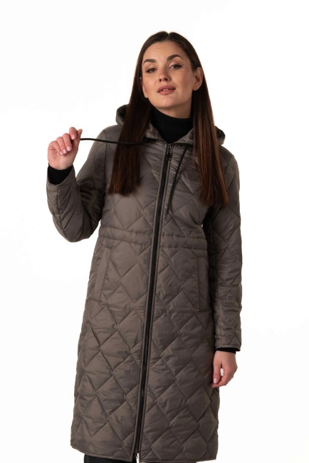 Оливковий демісезонний біопуховик-1