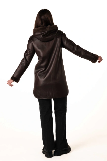 Екодублянка коричневого кольору зимова-2