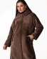 Шуба з екохутра коричнева пряма довга-1
