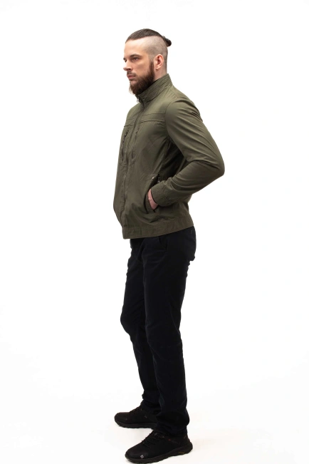 Чоловіча куртка в кольорі хакі легка-5