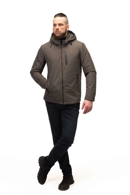Чоловіча куртка сірого кольору пряма-10
