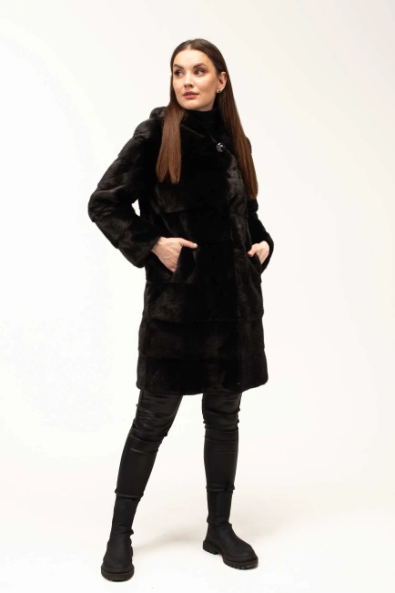 Шикарная шуба из натурального меха норки-7