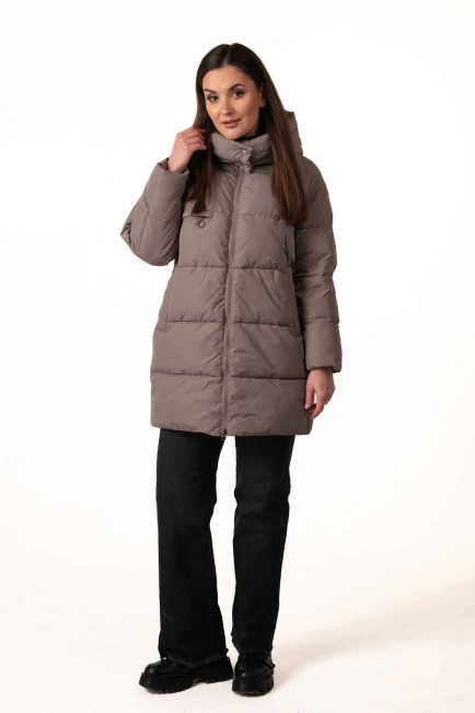 Кавовий біопуховик зі знімним капюшоном-6