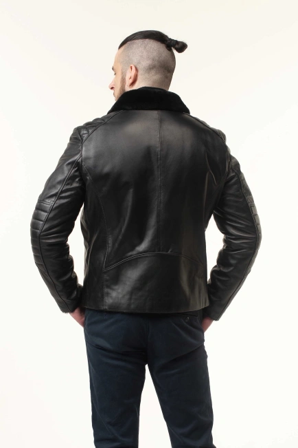 Дубленка мужская кожаная косуха-8