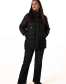 Чорний біопуховик з капюшоном і кулісками-3