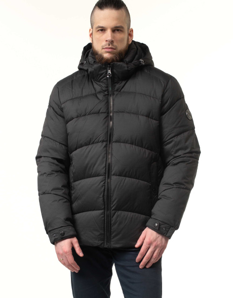 Чоловіча зимова куртка з біопухом чорна