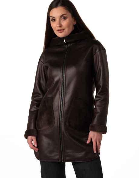 Екодублянка коричневого кольору зимова